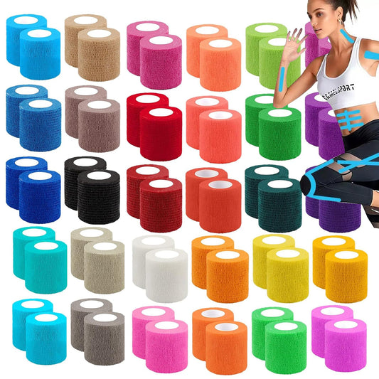 Zwealthygift 60-pack self-adherent wrap in colors for versatile first aid on the go.