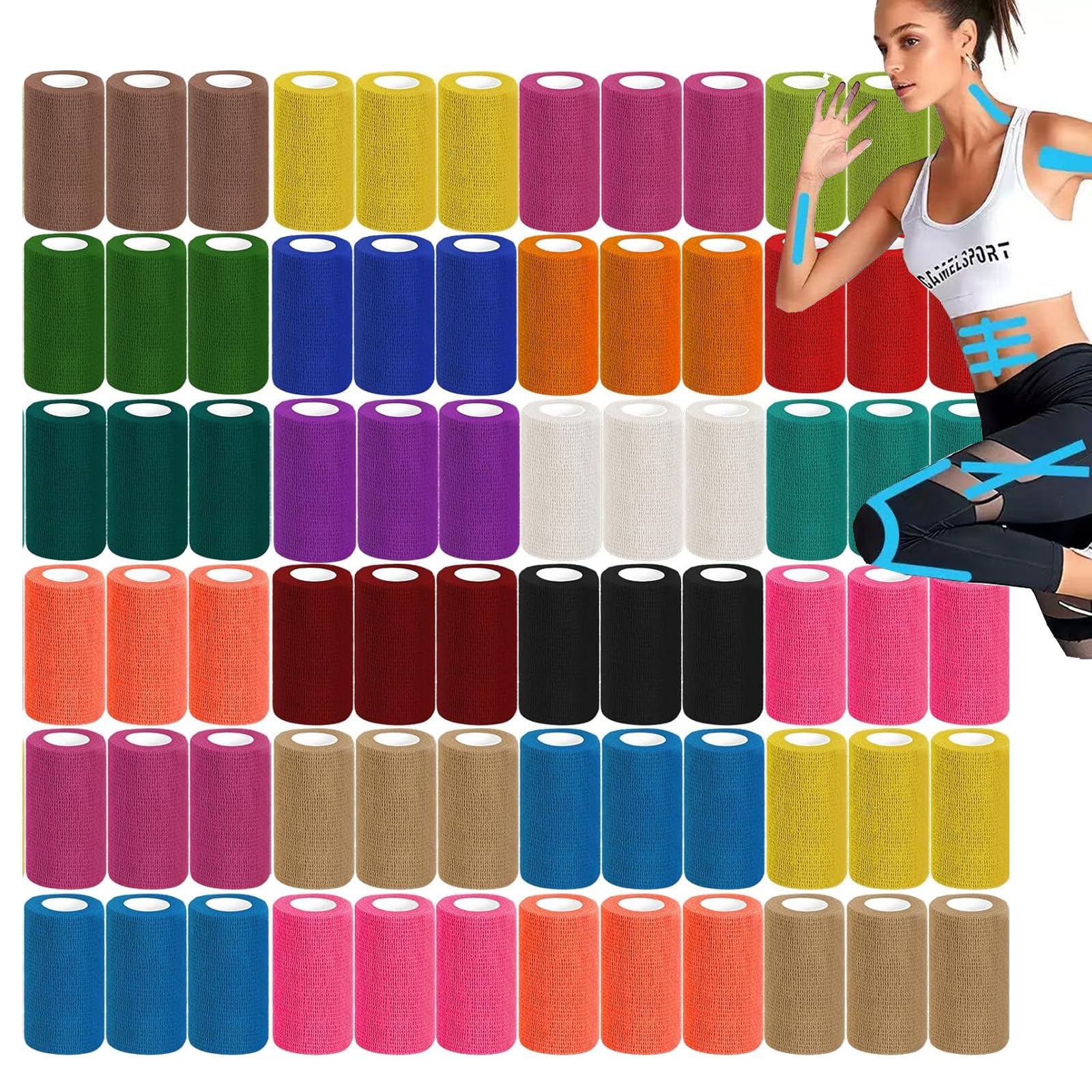 Zwealthygift colorful bandage wrap roll 4in offers flexible support for active days