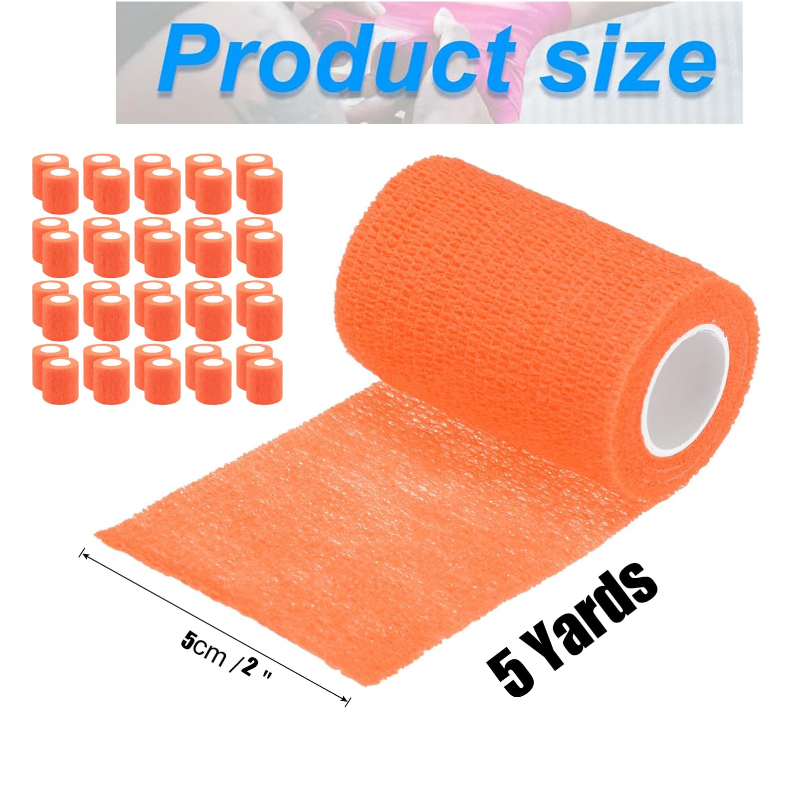 Zwealthygift orange-bandage wrap close-up, stretchy skin-friendly fabric.