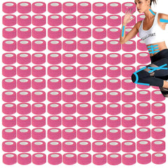 Zwealthygift pink elastic bandage wrap on arm showing secure self-adhesion for active use