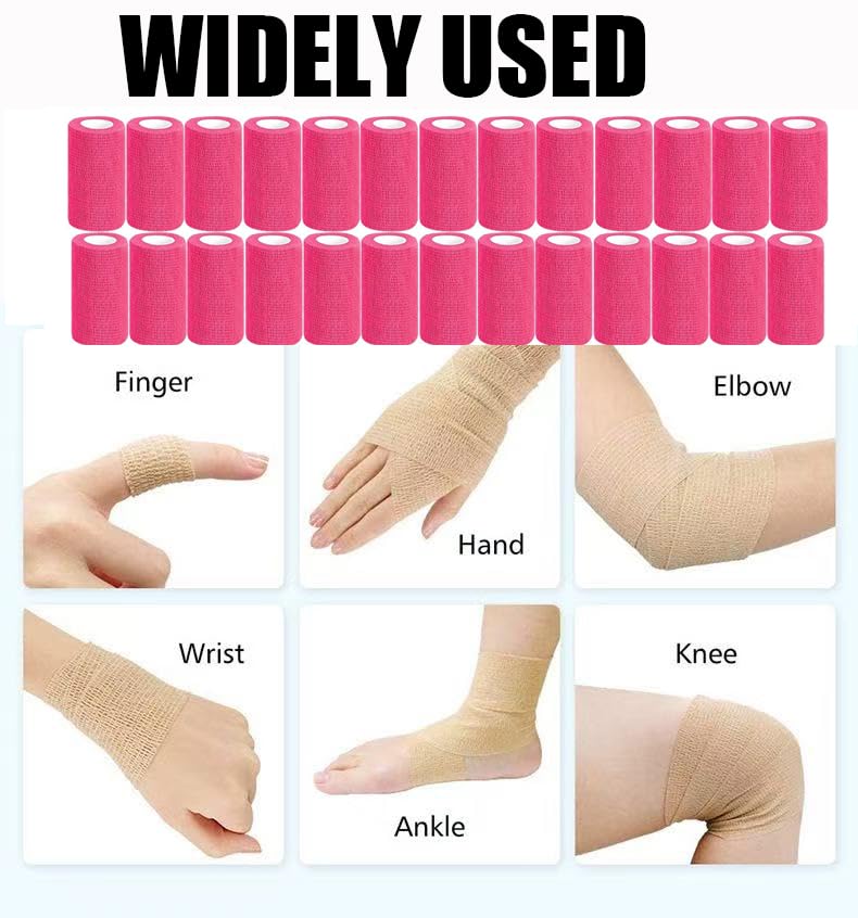 Zwealthygift pink vet wrap for dogs and cats with gentle adhesion