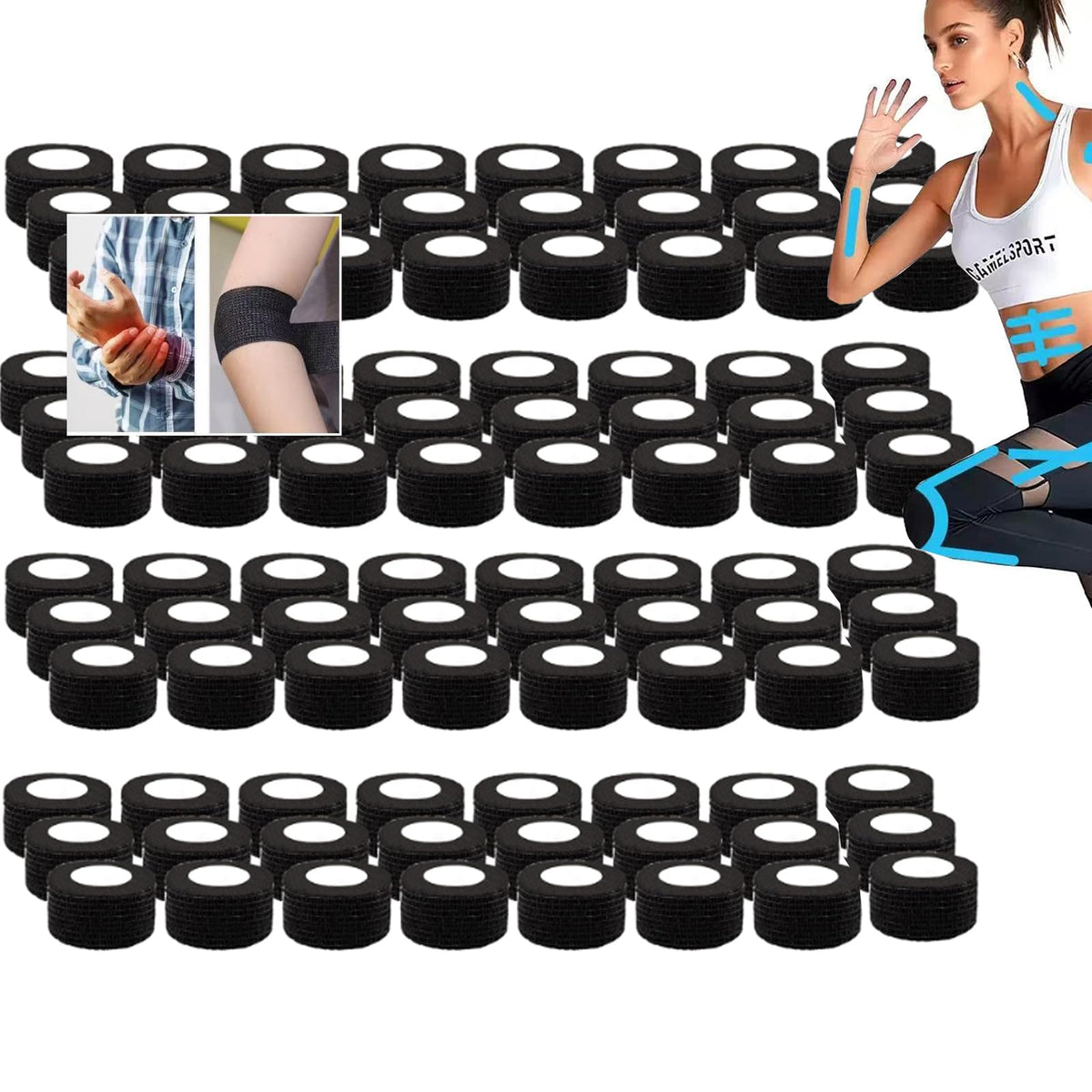 Zwealthygift self-adherent bandage black bulk rolls for quick sports wrap support.