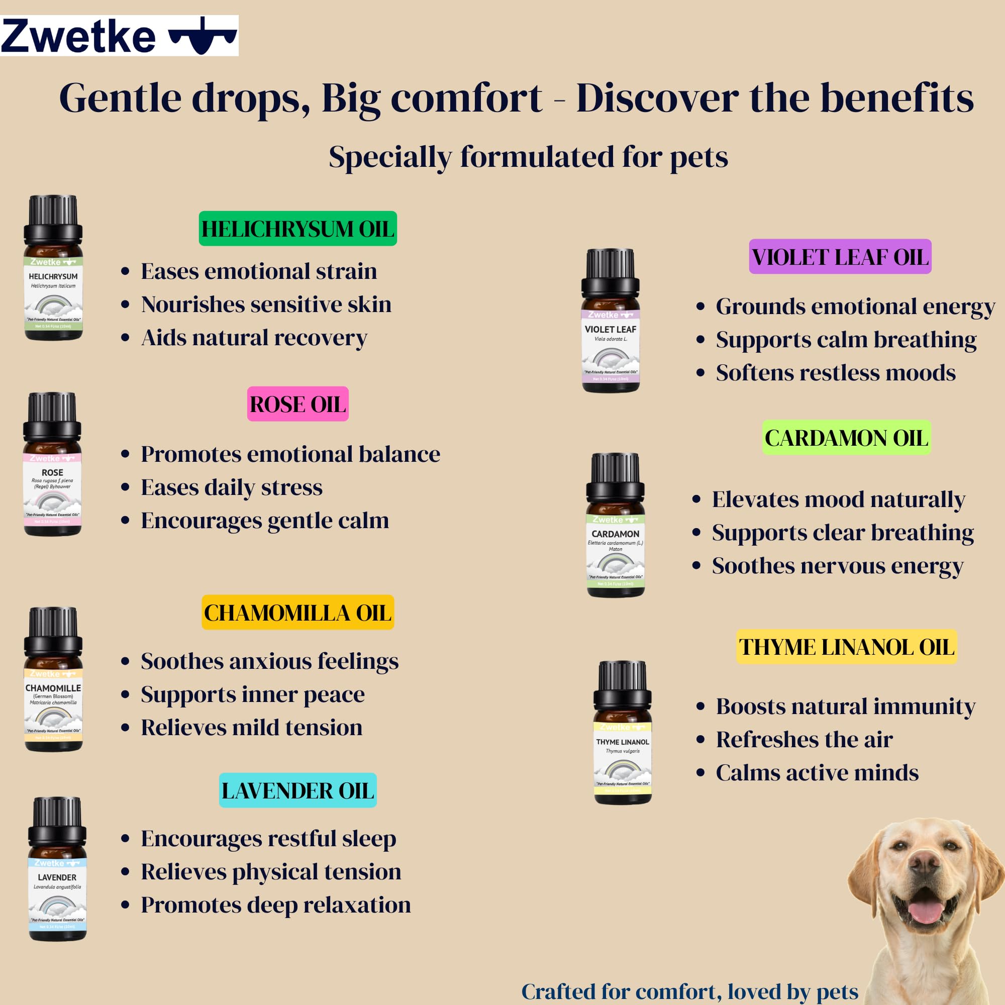 ZWETKE Chamomile oil for relaxing, pet-friendly home