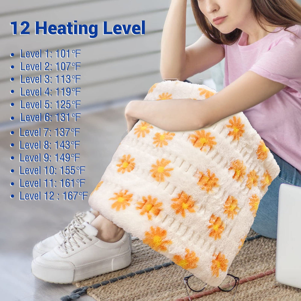 ZXU heating pad offers 12 heat levels for customizable warmth
