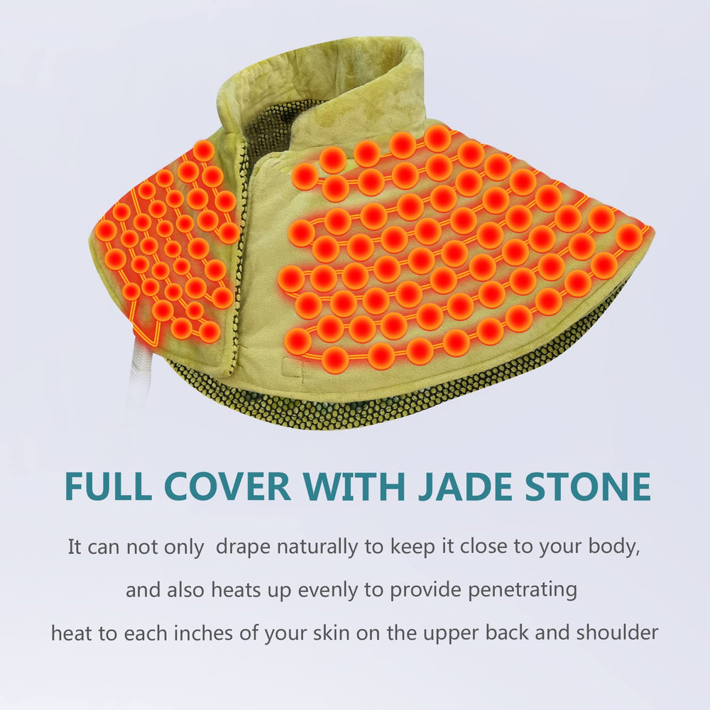 ZXU Jade Stone heating pad shows 12 heat settings for personalized comfort.