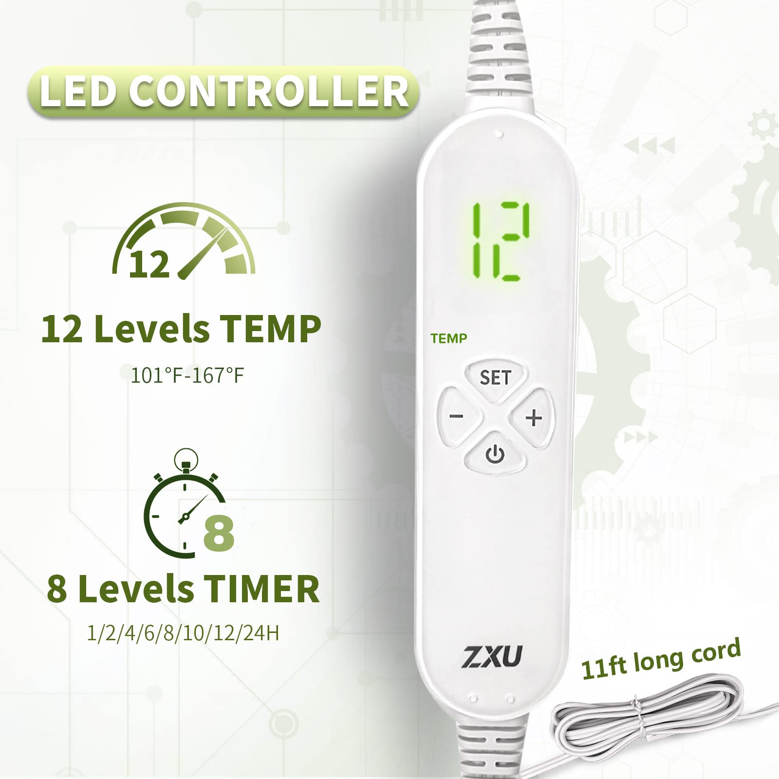 Seven-layer construction for durable, efficient heat transfer in the Jade Stone pad.