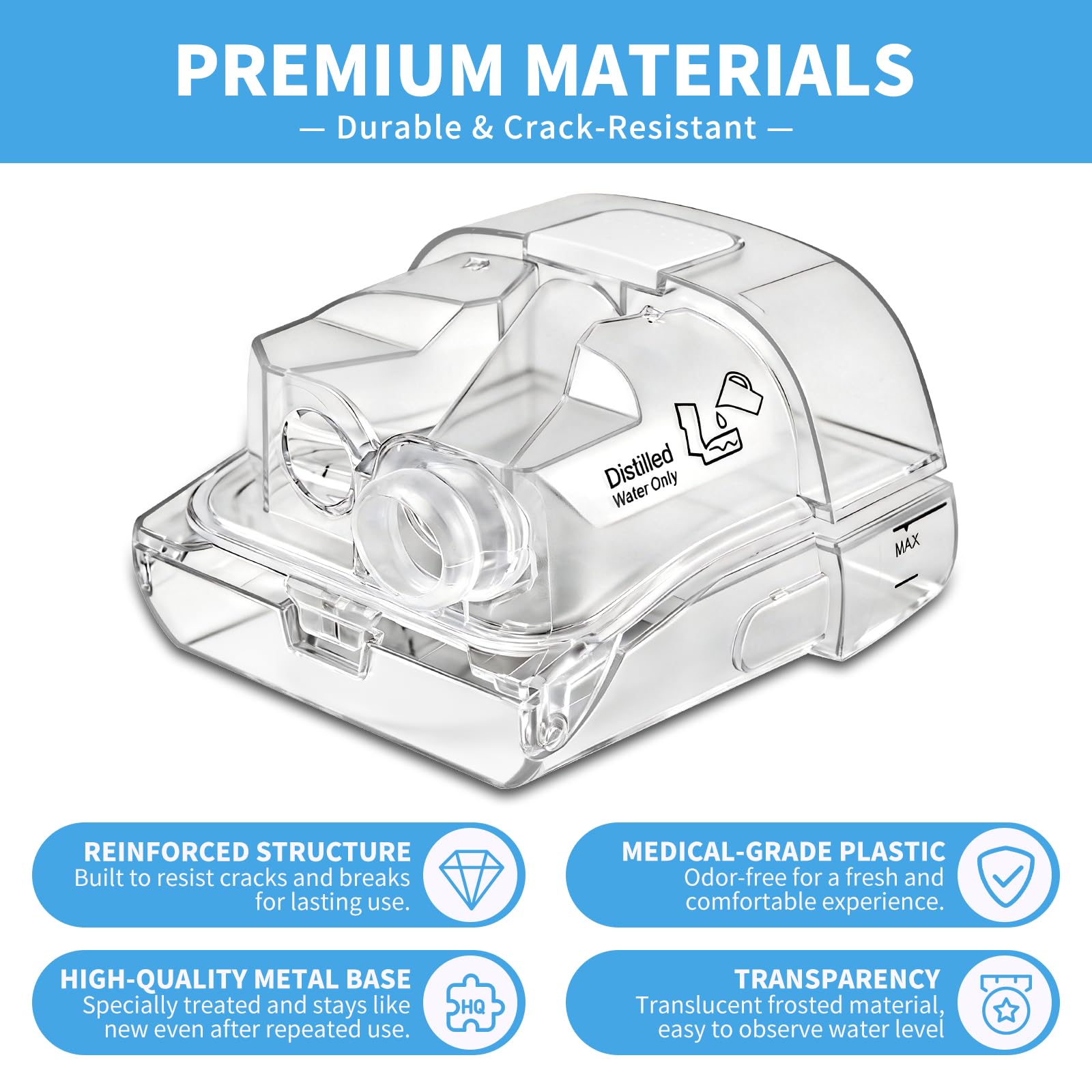 ZYG water chamber has 380ml capacity for longer use.