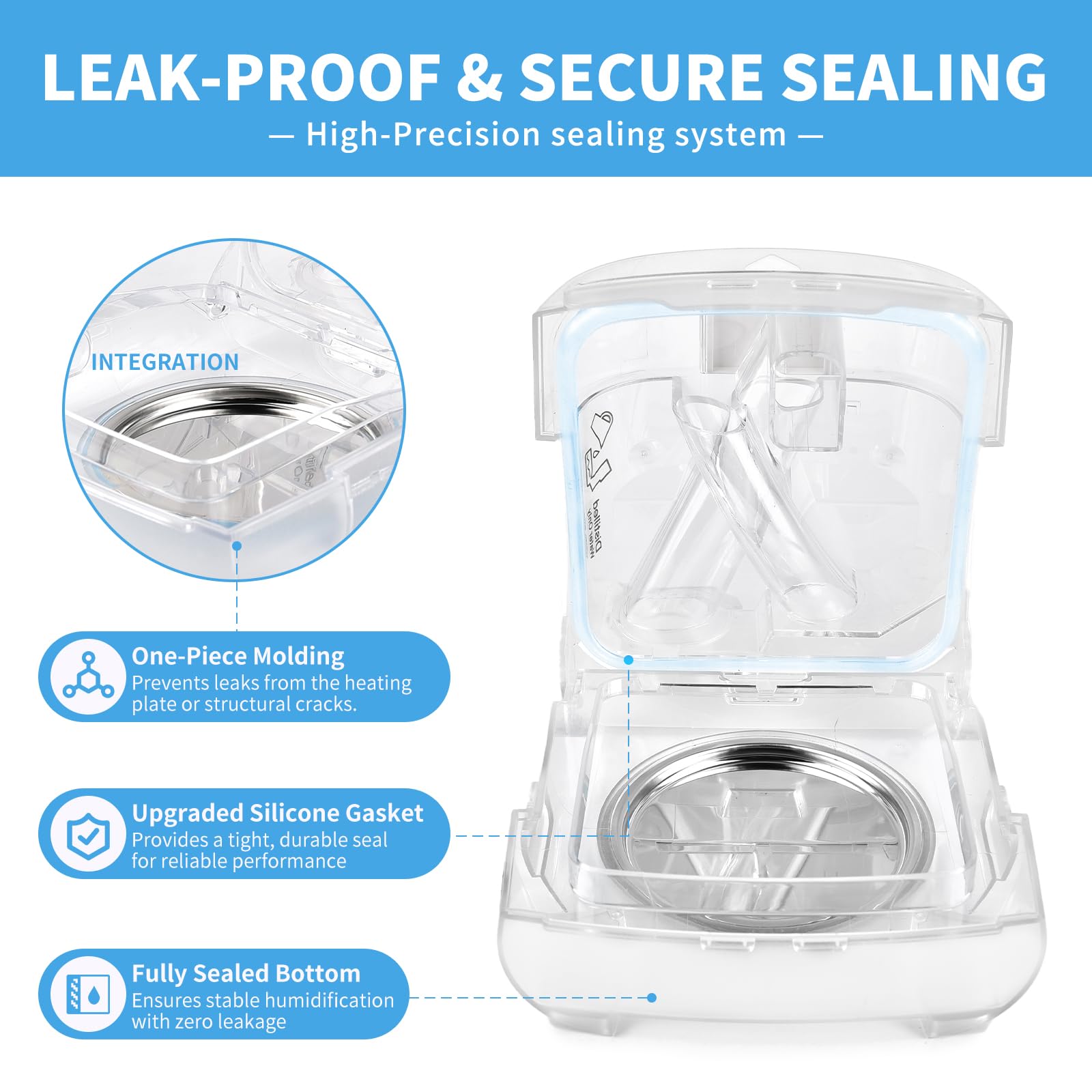 ZYG 380ml capacity supports longer CPAP sessions with fewer refills.