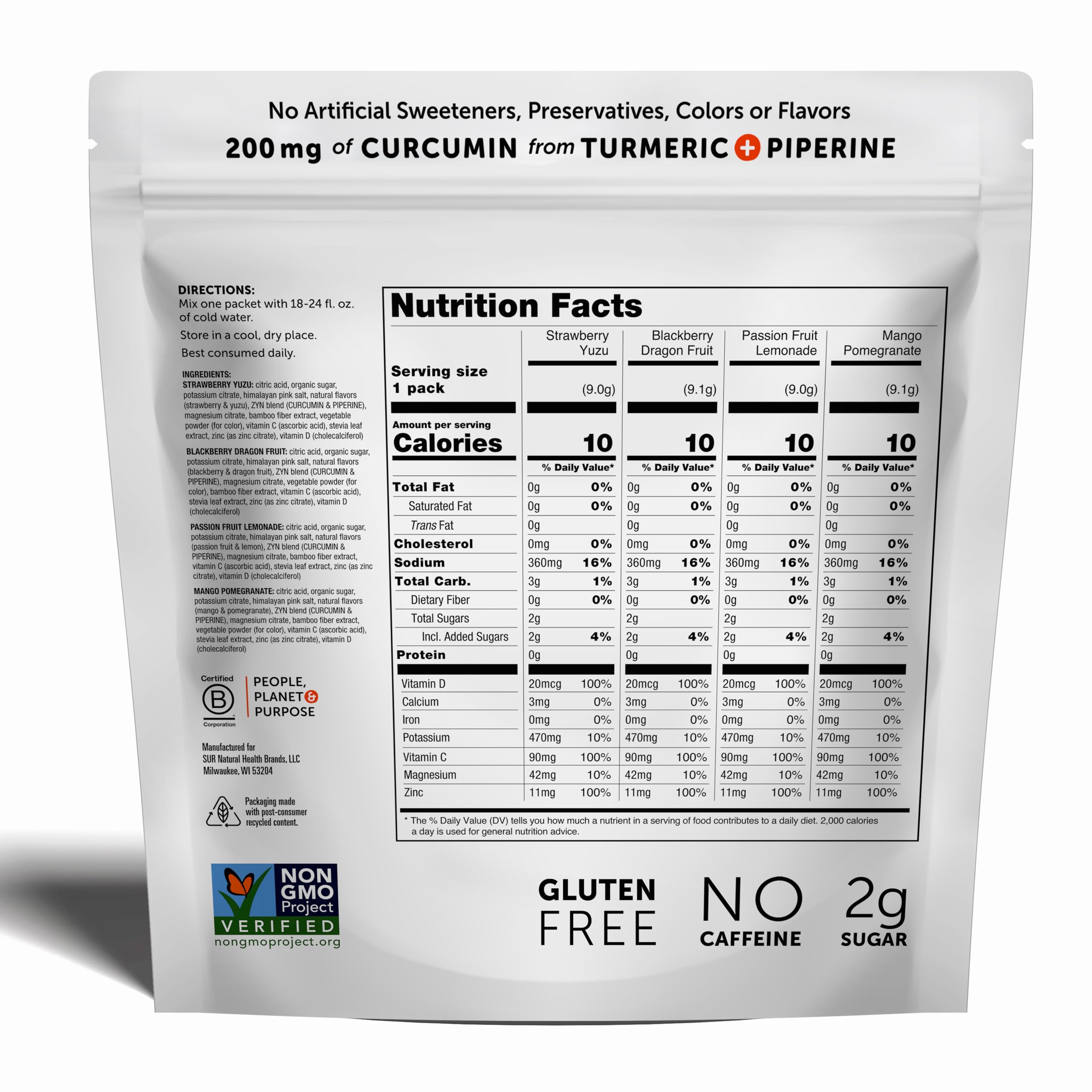 ZYN Electrolyte Drink Mix Blackberry Dragon Fruit packets refresh flavor during activity.