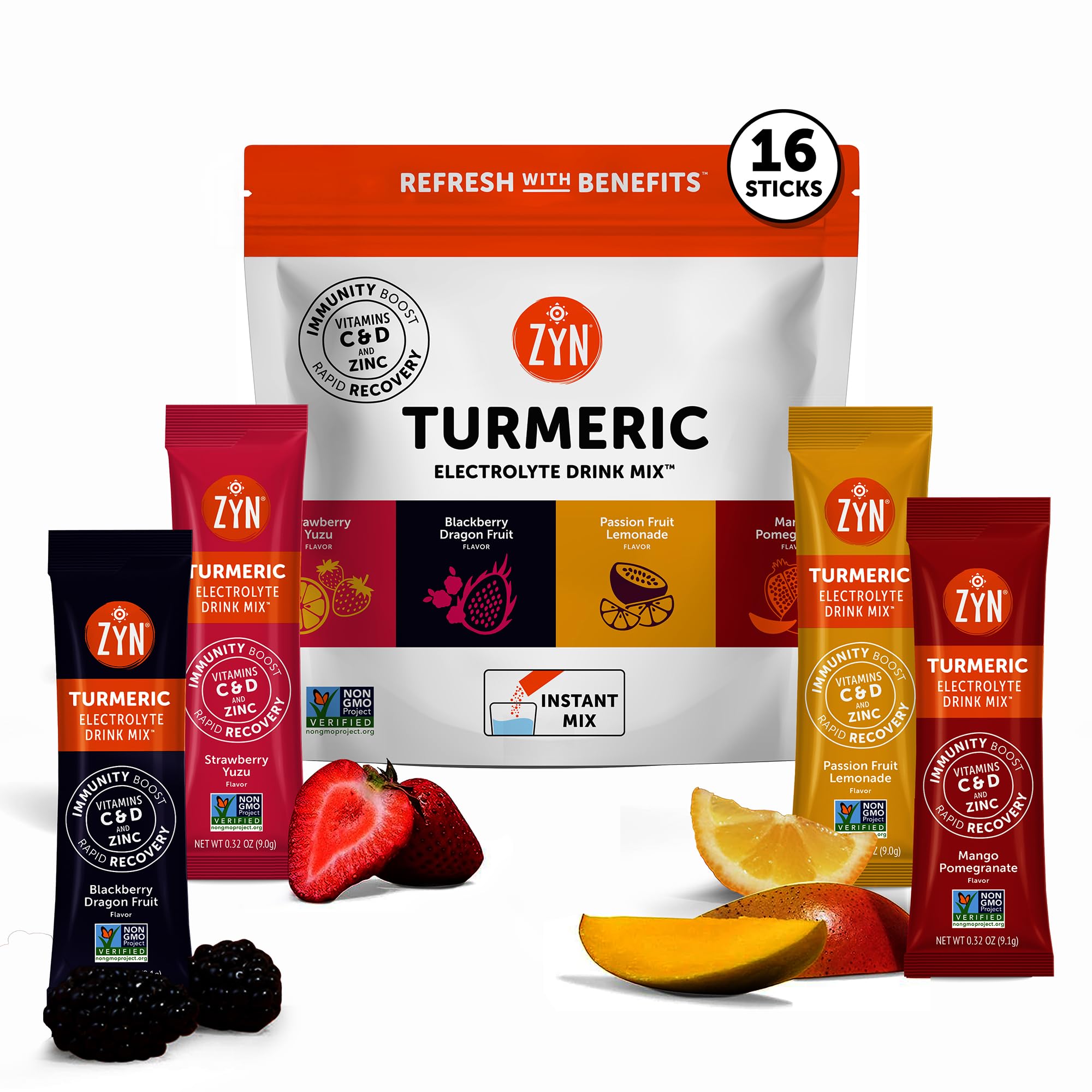 ZYN Electrolyte Strawberry Yuzu packet for on-the-go hydration.