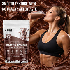Zyra pea protein chocolate keto-friendly shake ready to blend.