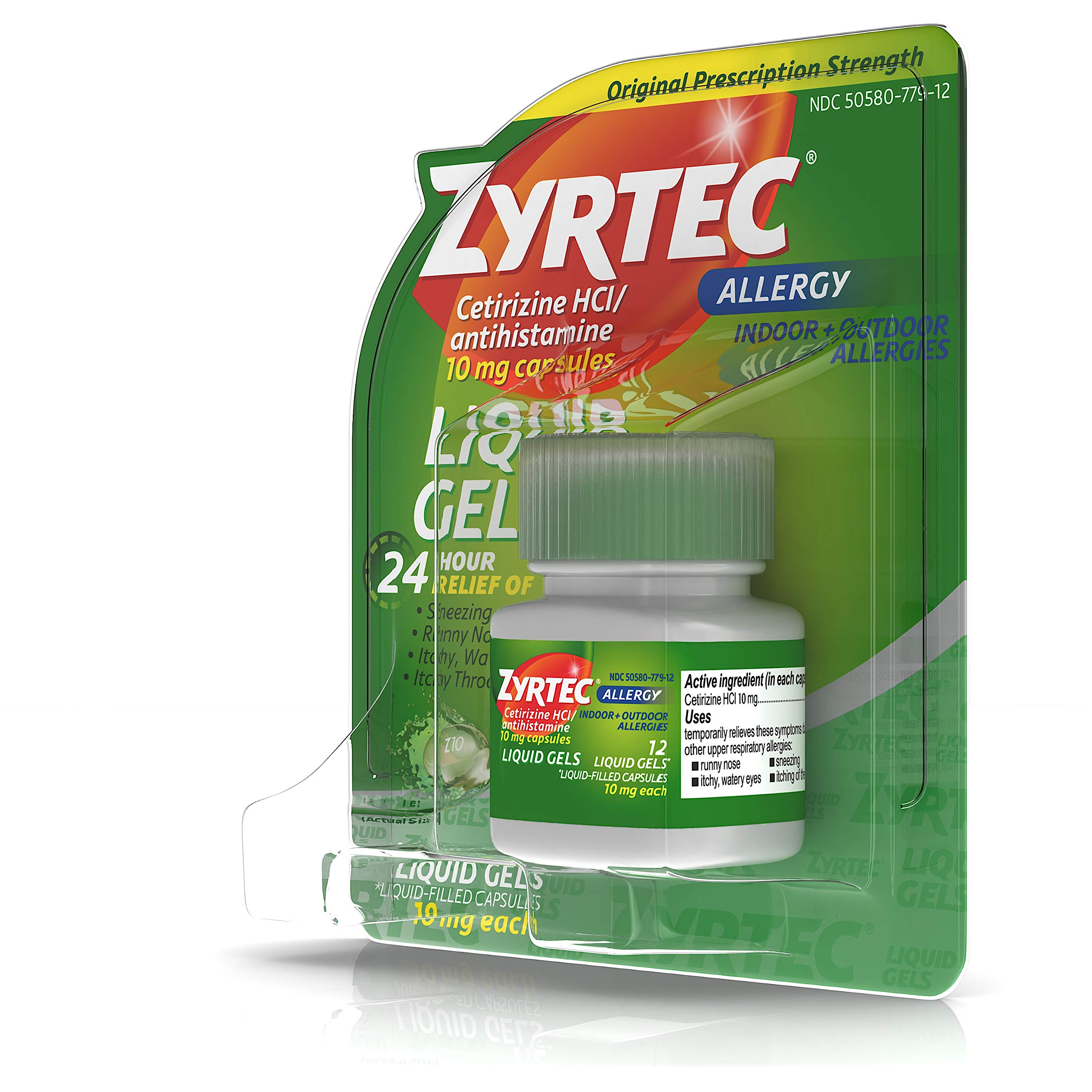 Scene emphasizes all-day allergy relief in daily life activities.