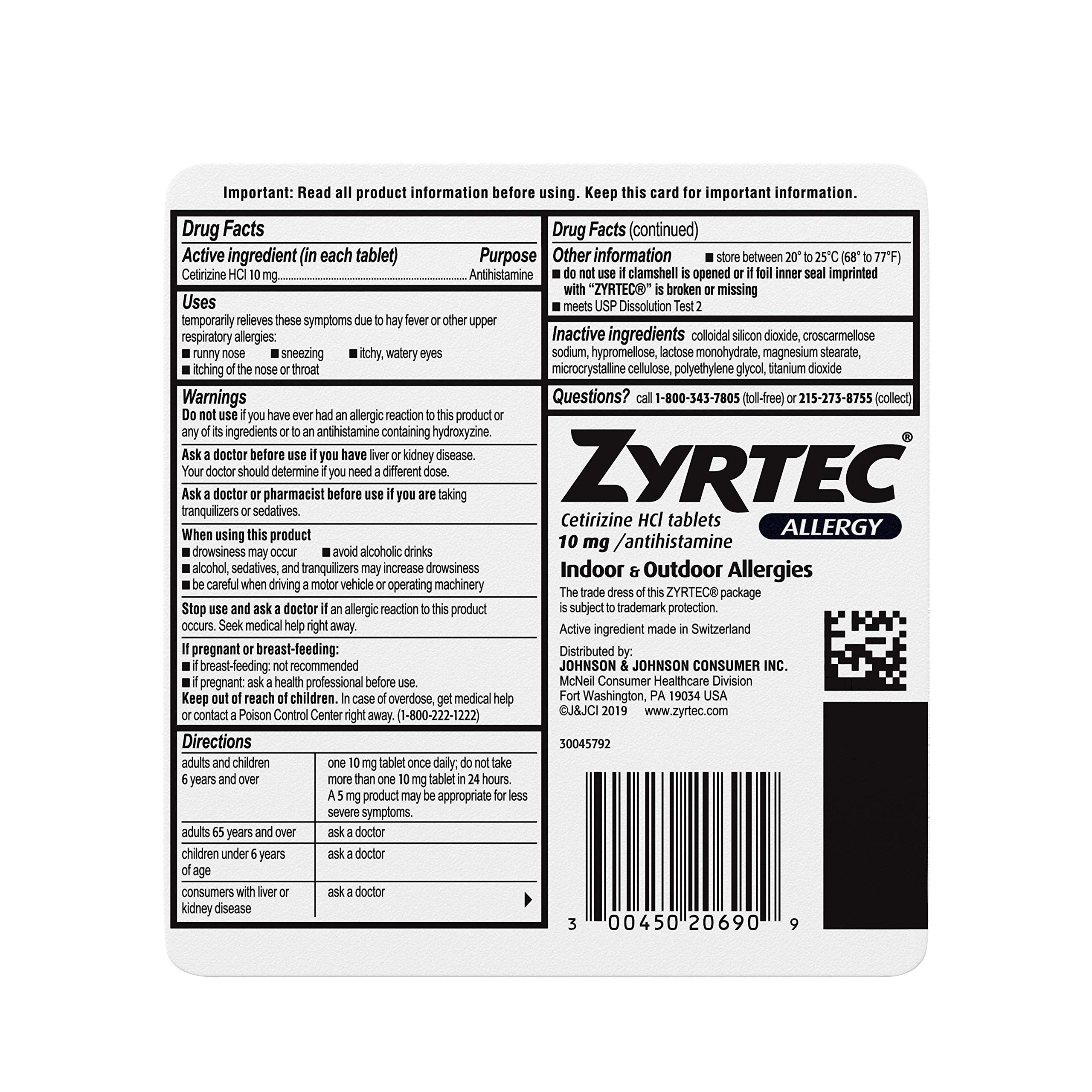 Zyrtec tablet resting on a surface, a convenient non-prescription option.
