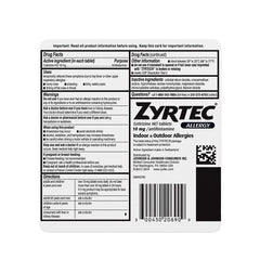 Zyrtec tablet resting on a surface, a convenient non-prescription option.