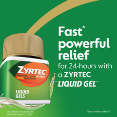 Zyrtec 40-count bottle label showing active ingredient cetirizine HCl