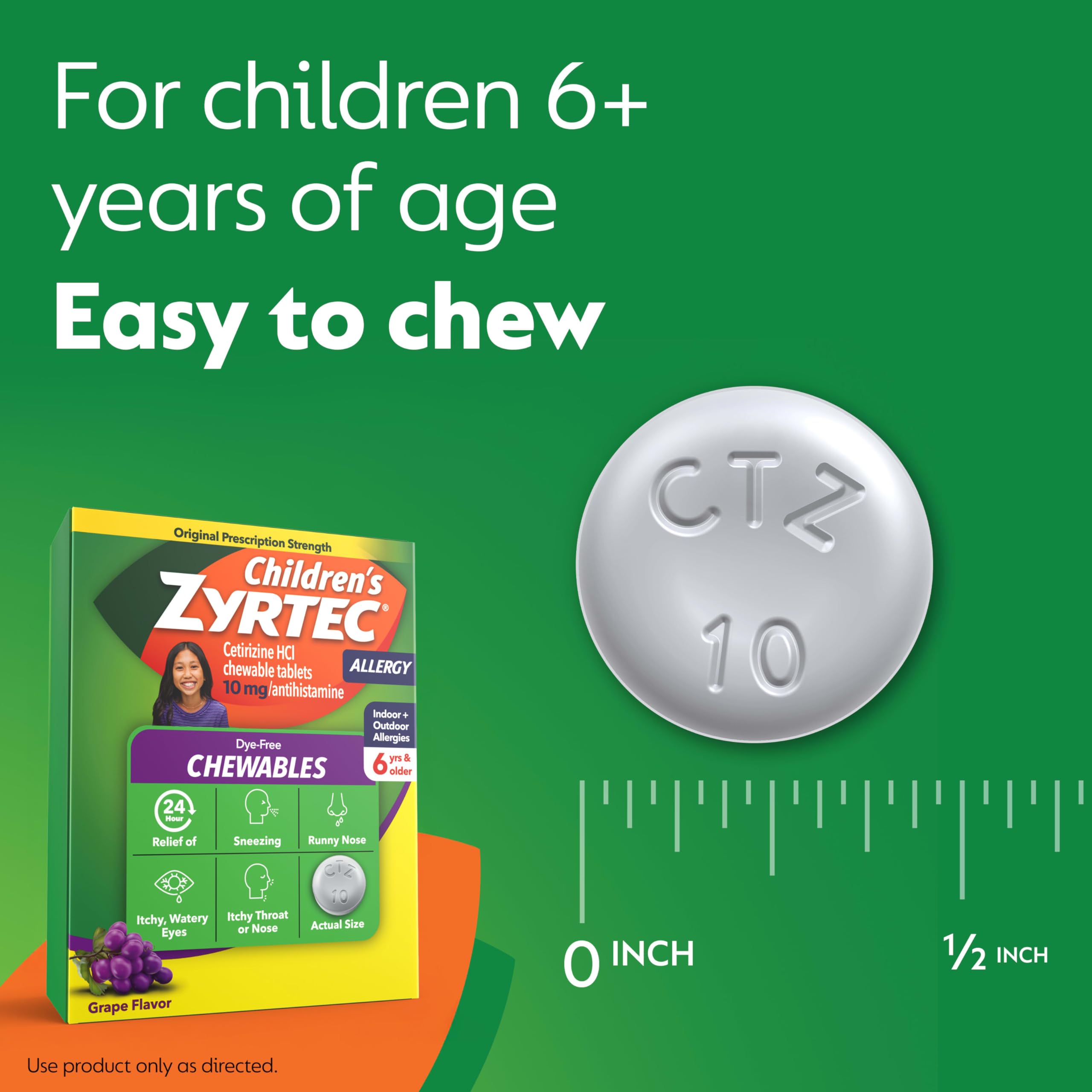 Zyrtec 48-count box for children’s allergy relief