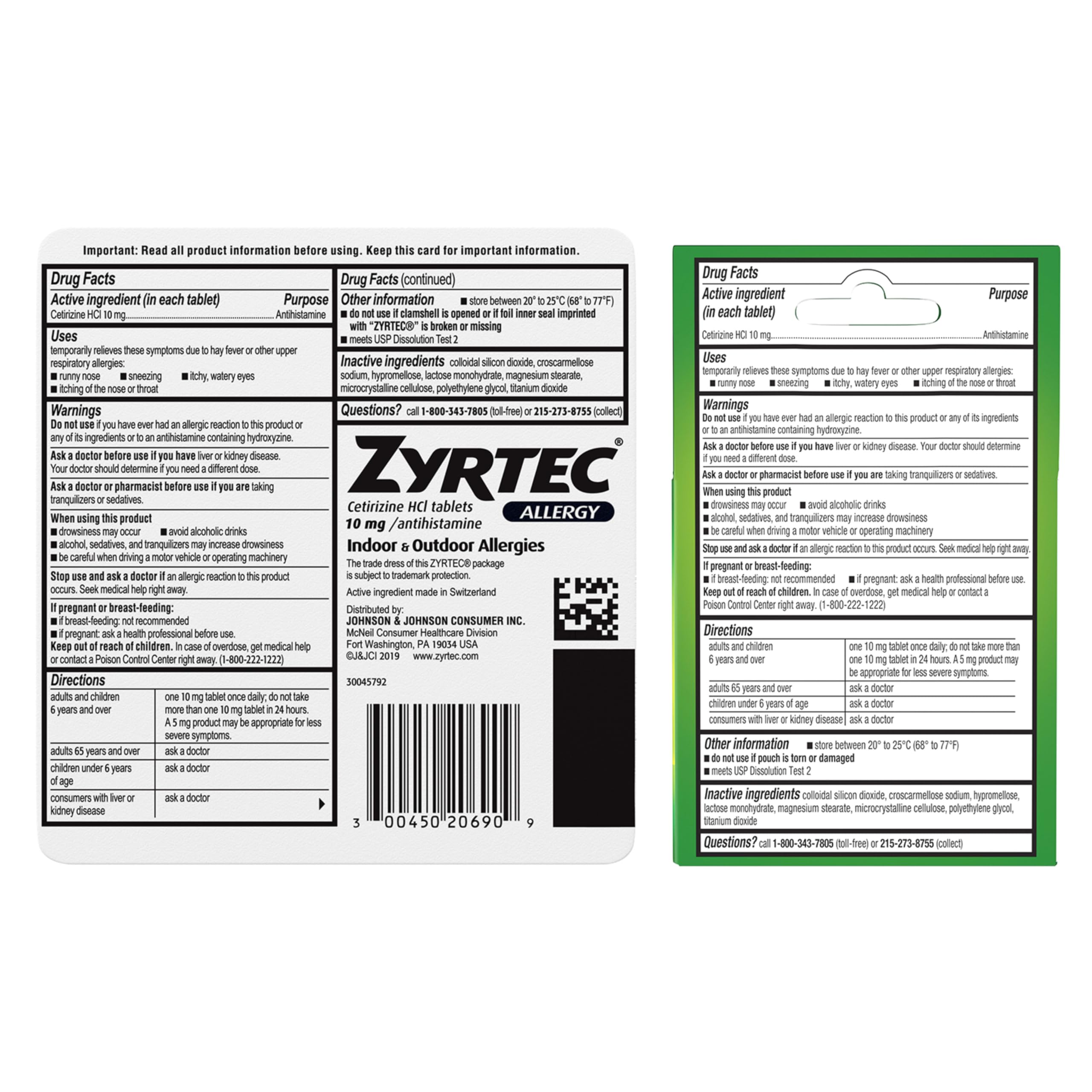 Zyrtec FSA-eligible sticker indicates eligible purchase.