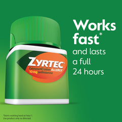 Zyrtec indoor outdoor allergy relief symbol on pack