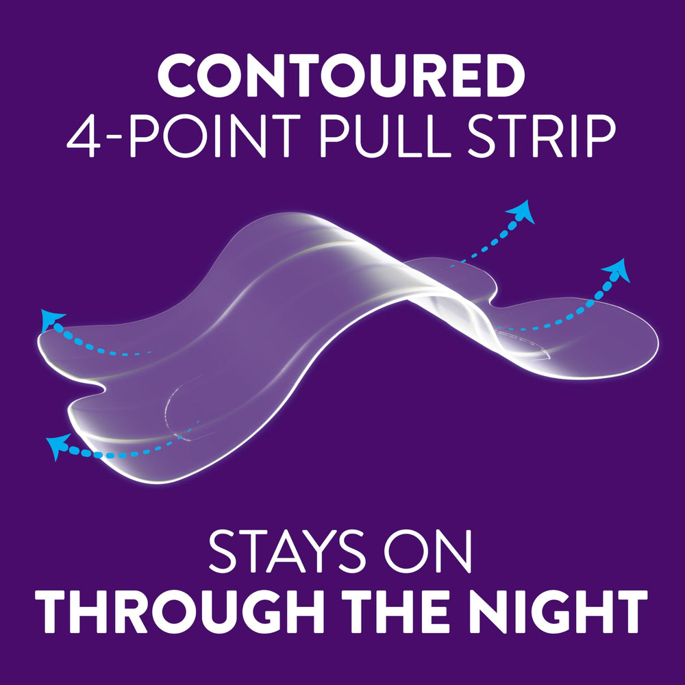 ZzzQuil Sleep Nasal Strips clear strip with gentle adhesion.