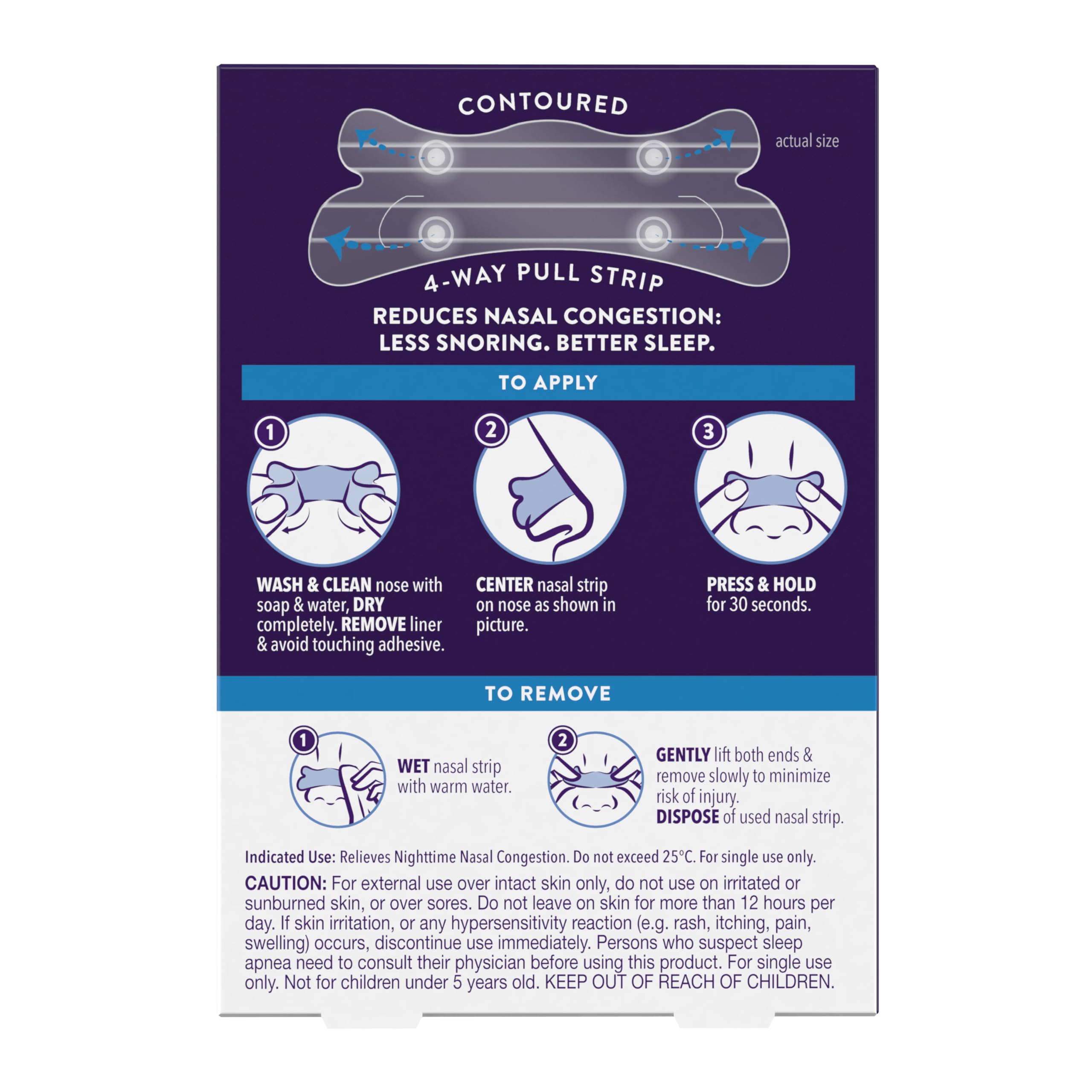 ZzzQuil Sleep Nasal Strips may reduce snoring by improving airflow.